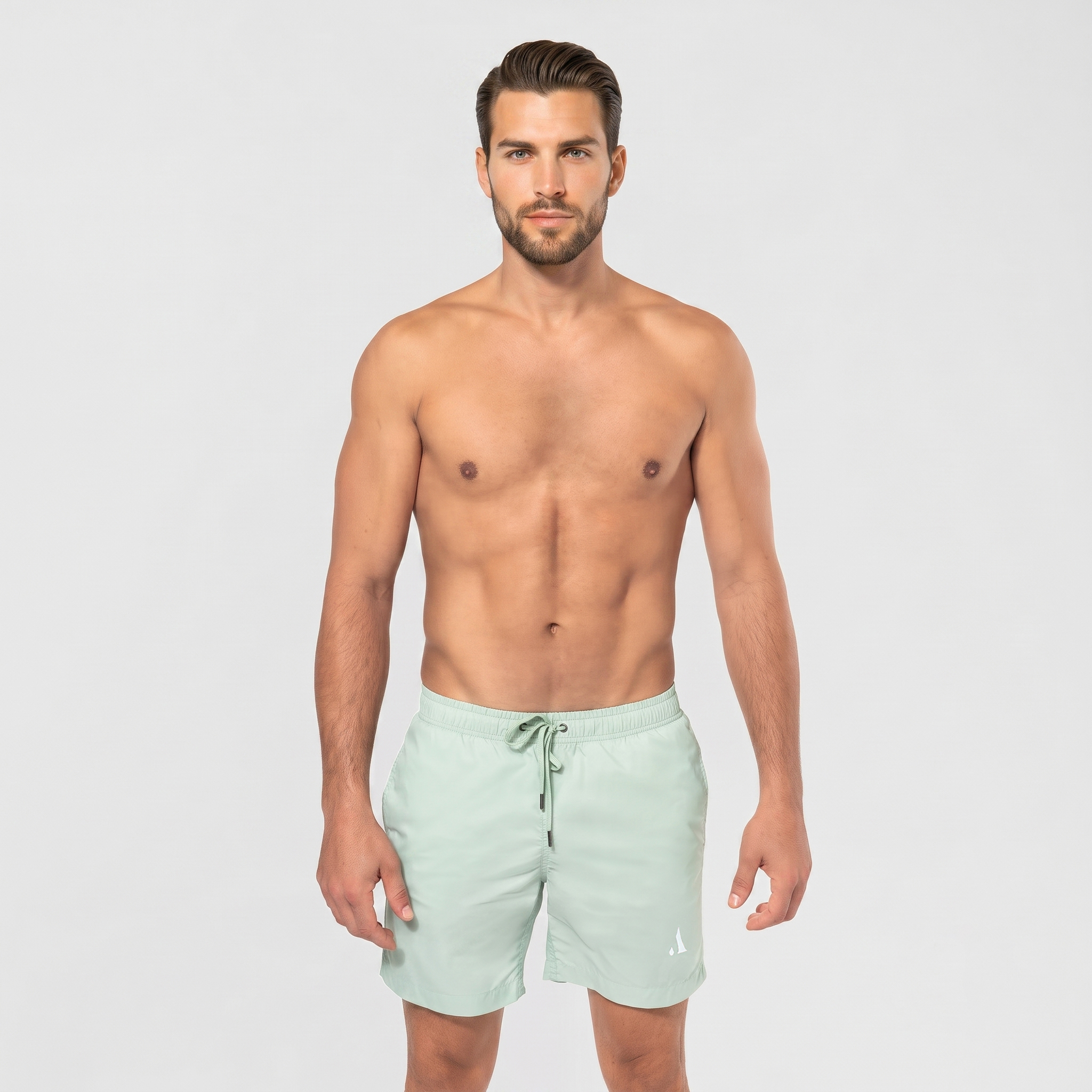 Acid-Indigo-Swim-Shorts-Nebula-Green-Front Acid Indigo Swim Shorts - Image 1